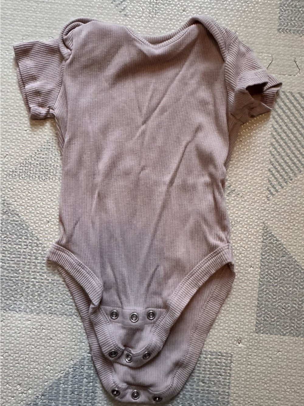 Quince Mushroom Softest Rib Short-Sleeve One-Piece Bodysuit 9-12M